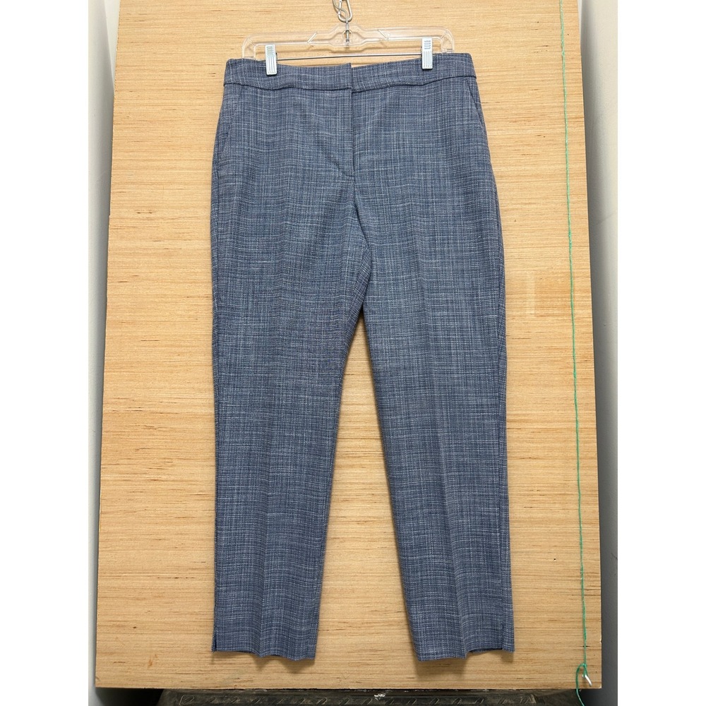 Talbots Womens Blue Textured Ankle Trousers Size 6 Lined Career Dress Pants